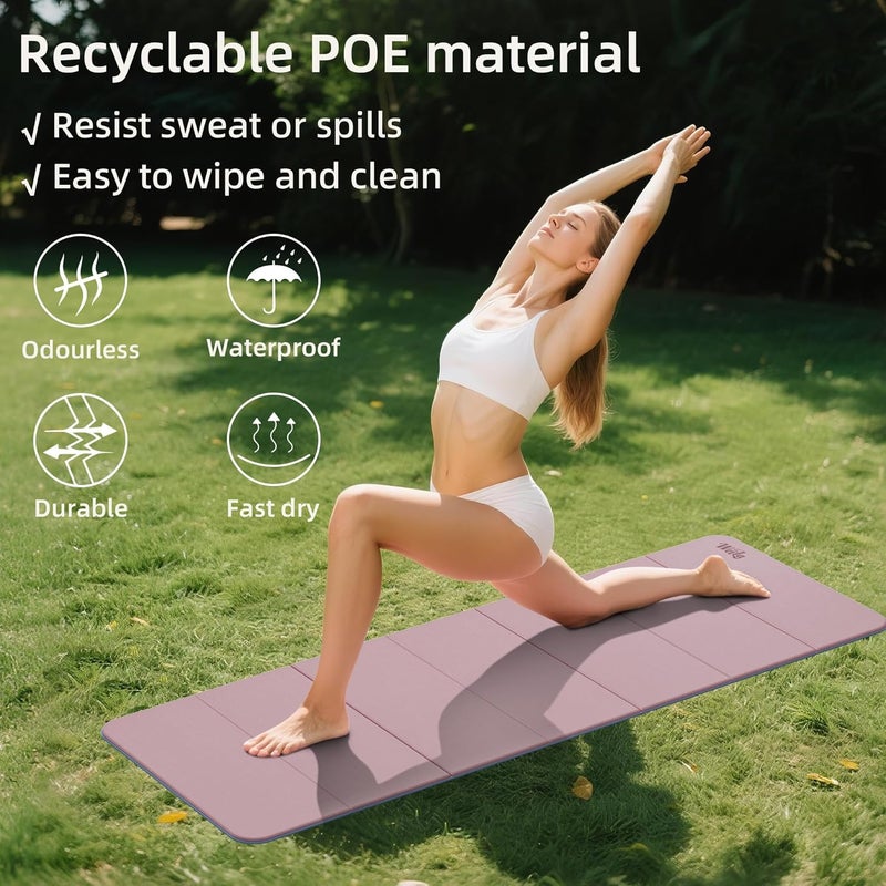 WEILA 1/2 Inch Extra Thick Yoga Mat Pilates Equipment, 69"x24" Odorless Workout Mats for Home Gym, Non-slip Exercise Mats for Women Men Home Workout, Foldable Yoga Mats for Travel Camping Sleeping - Image 5